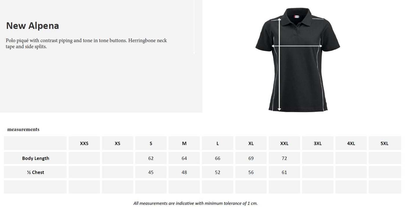 Clique Alpena Ladies Polo Shirt | Contrast Piping | Pique Cotton Polo Top | 4 Colours | S-2XL
