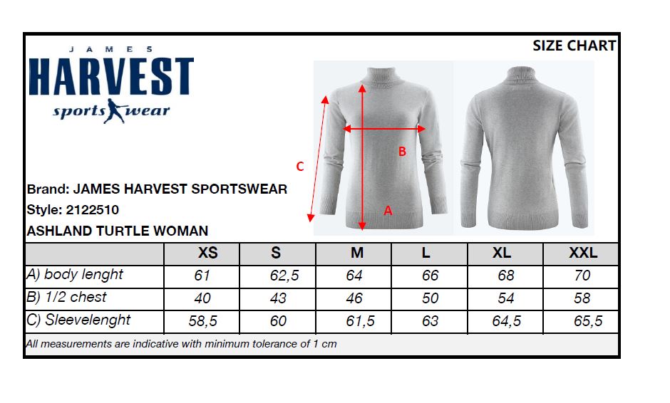 James Harvest Ashland Ladies Cotton Jumper | Turtle Neck Knitwear | Soft Touch | 3 Colours | XS-2XL - Knitwear - Logo Free Clothing