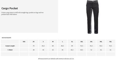 Clique Cargo Trousers. 100% Cotton, Button Leg Pockets. Unisex Fit. XS-5XL