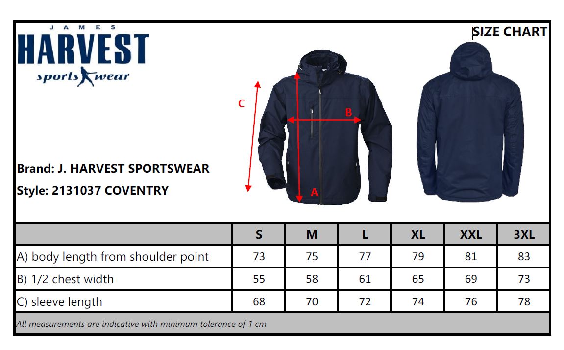 James Harvest Coventry Mens Sport Jacket | Waterproof | Hooded | Navy or Black | S-3XL - Summer Jacket - Logo Free Clothing