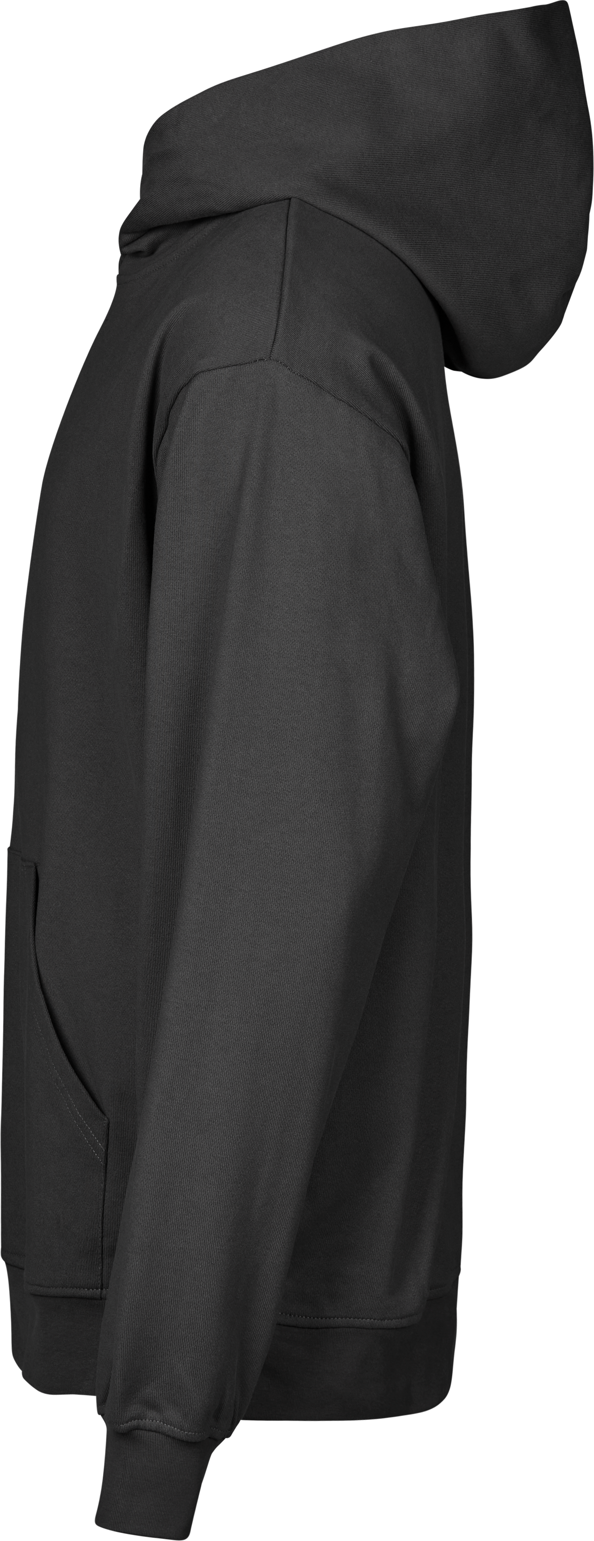 Tee Jays Unlabelled Heavy Loose Fit Hoodie in Black, left side view