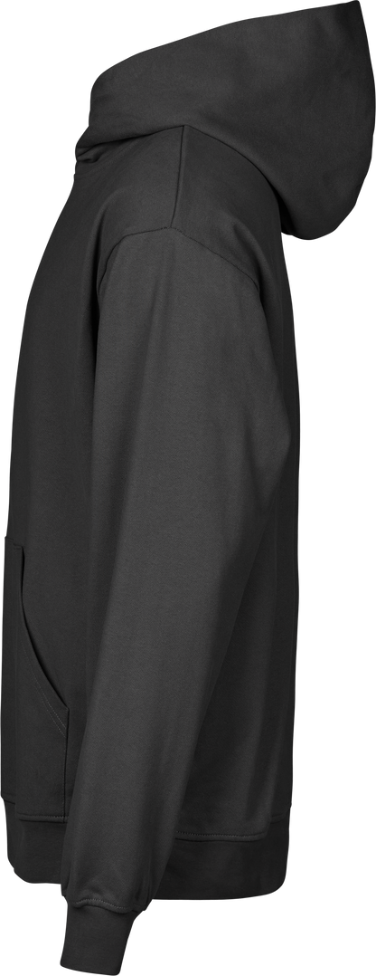 Tee Jays Unlabelled Heavy Loose Fit Hoodie in Black, left side view