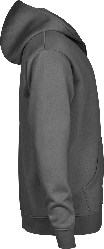 Tee Jays Unlabelled Hooded Full Zip Sweatshirt Hoodie in Powder Grey, right side view