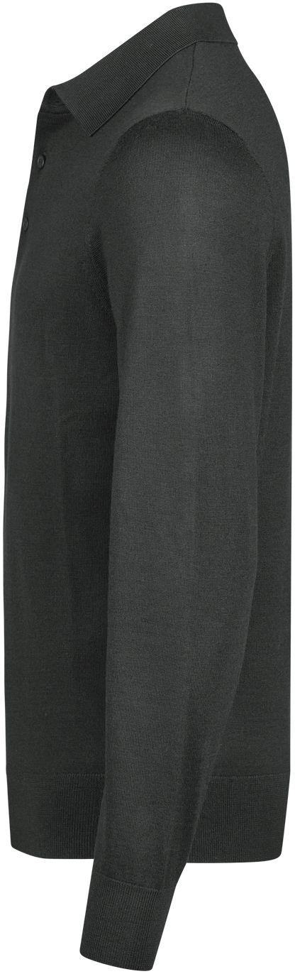 Tee Jays Men’s Knit Polo Shirt in Black, left side view