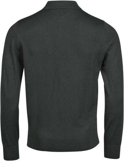 Tee Jays Men’s Knit Polo Shirt in Black, back view