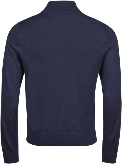 Tee Jays Men’s Full Zip Knit Jumper in Navy, back view