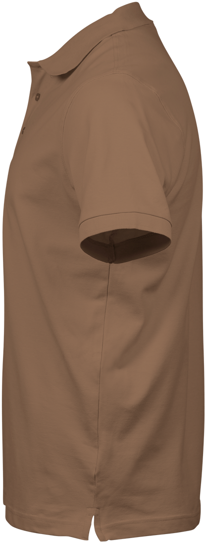 Tee Jays Men’s Luxury Stretch Polo Shirt in Wood, left side view