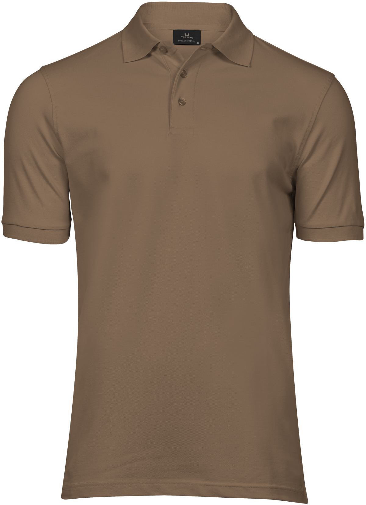 Tee Jays Men’s Luxury Stretch Polo Shirt in Wood, front view