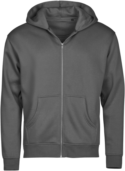 Tee Jays Unlabelled Hooded Full Zip Sweatshirt Hoodie in Powder Grey, front view