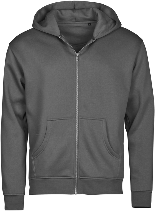 Tee Jays Unlabelled Hooded Full Zip Sweatshirt Hoodie in Powder Grey, front view