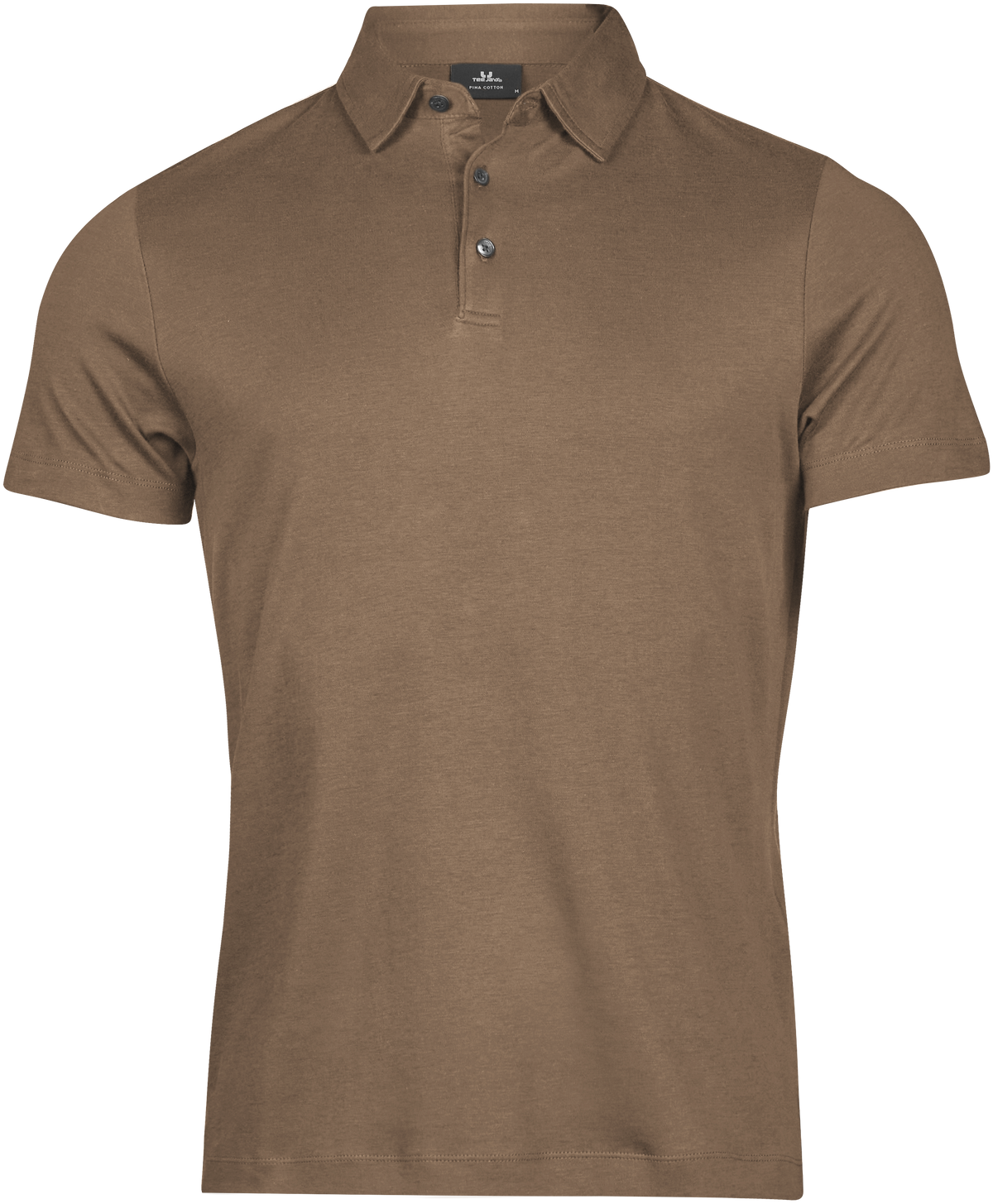 Tee Jays Men’s Pima Cotton Polo Shirt in Wood, front view
