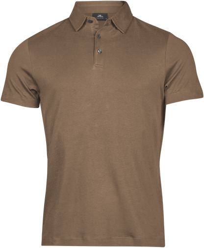 Tee Jays Men’s Pima Cotton Polo Shirt in Wood, front view