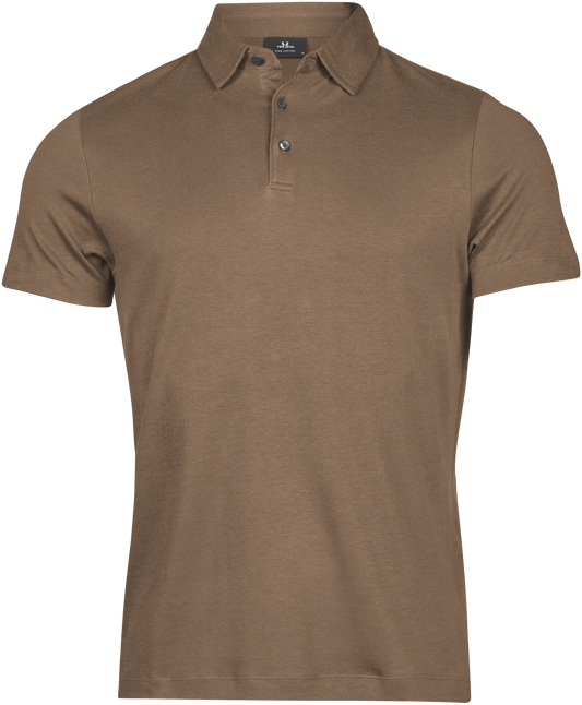 Tee Jays Men’s Pima Cotton Polo Shirt in Wood, front view