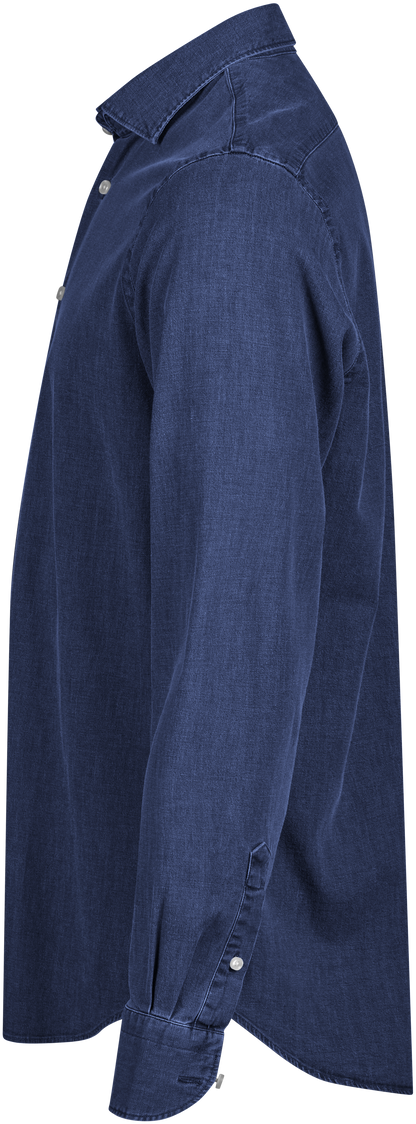 Tee Jays Men’s Denim Shirt in Blue Denim, left side view