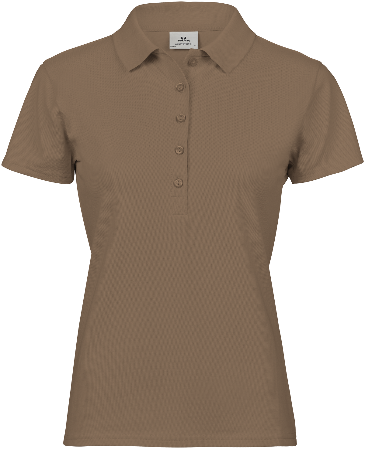 Tee Jays Ladies Luxury Stretch Polo Shirt in Wood, front view