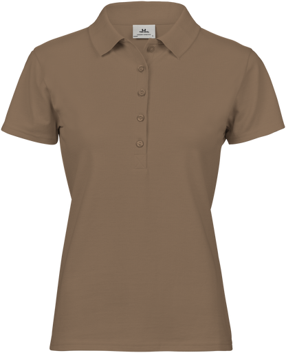Tee Jays Ladies Luxury Stretch Polo Shirt in Wood, front view