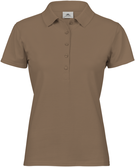 Tee Jays Ladies Luxury Stretch Polo Shirt in Wood, front view