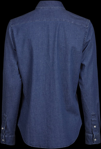 Tee Jays Ladies Denim Shirt in Blue Denim, back view
