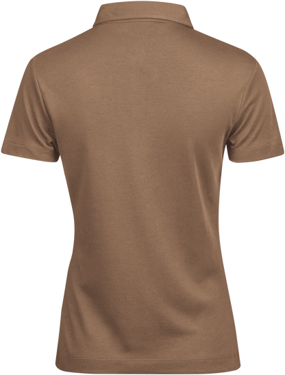 Tee Jays Ladies Pima Cotton Polo Shirt in Wood, back view