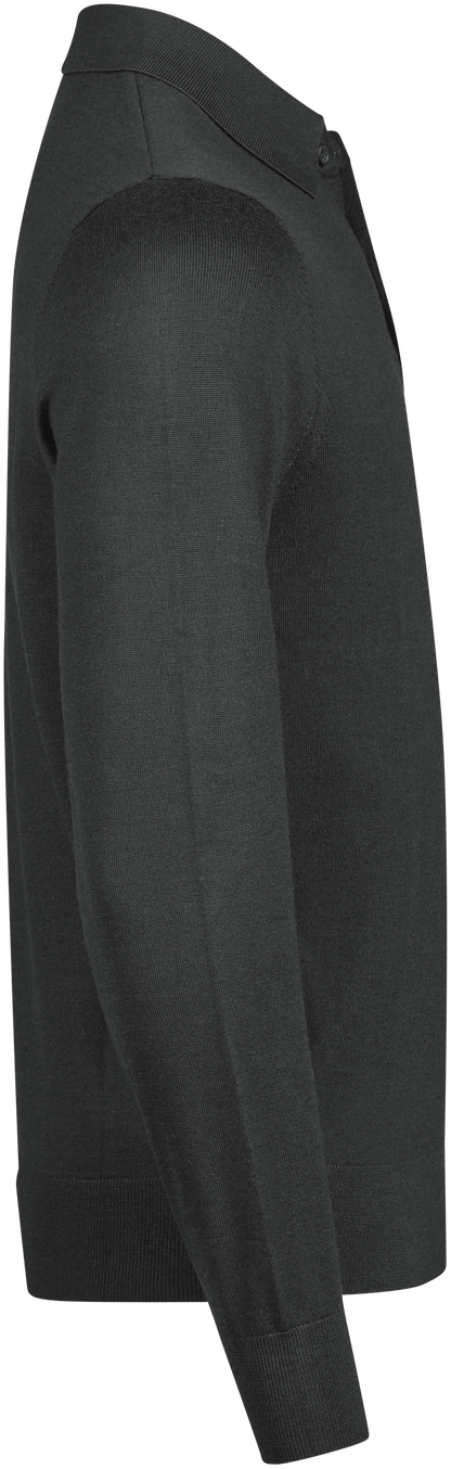 Tee Jays Men’s Knit Polo Shirt in Black, right side view
