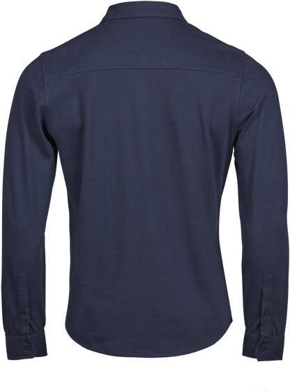 Tee Jays Men’s Luxury Stretch Shirt in Navy, back view