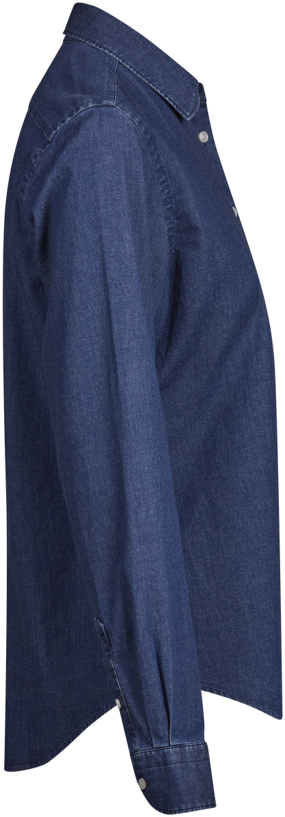 Tee Jays Ladies Denim Shirt in Blue Denim, right side view
