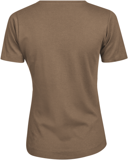 Tee Jays Ladies Interlock T-Shirt in Wood, back view