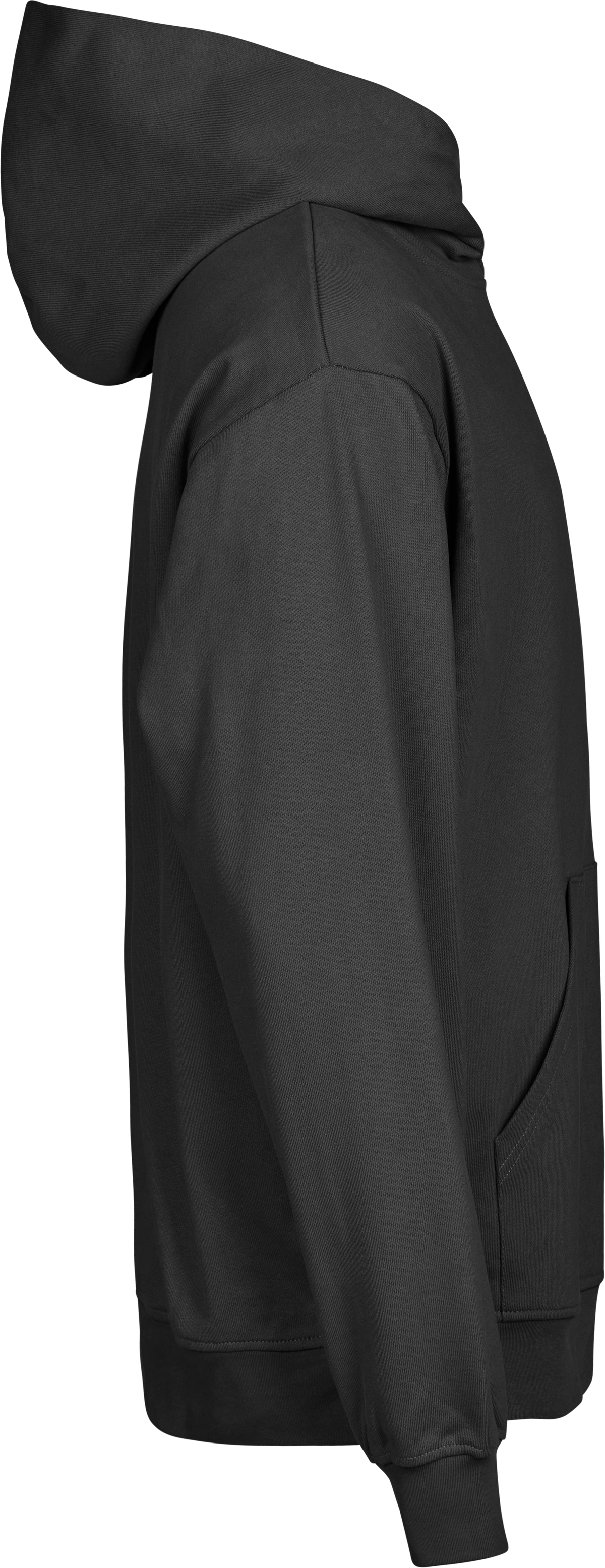 Tee Jays Unlabelled Heavy Loose Fit Hoodie in Black, right side view