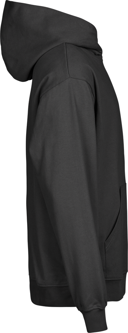 Tee Jays Unlabelled Heavy Loose Fit Hoodie in Black, right side view