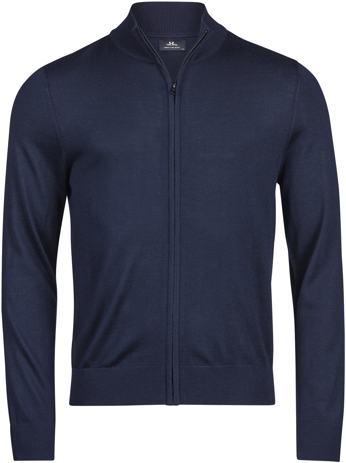 Tee Jays Men’s Full Zip Knit Jumper in Navy, front view