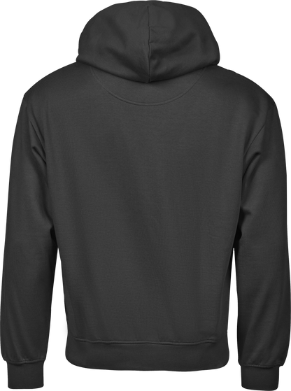 Tee Jays Unlabelled Heavy Loose Fit Hoodie in Black, back view