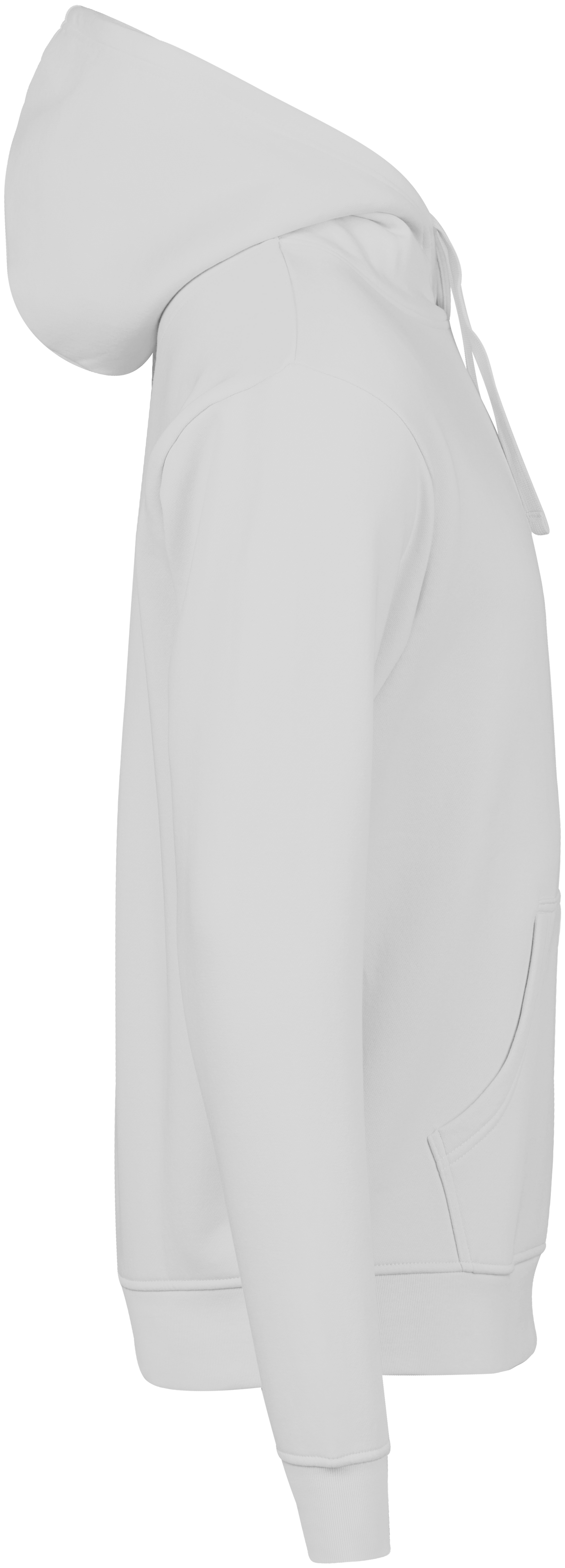 Tee Jays Unlabelled Hooded Sweatshirt Hoodie in White, right side view