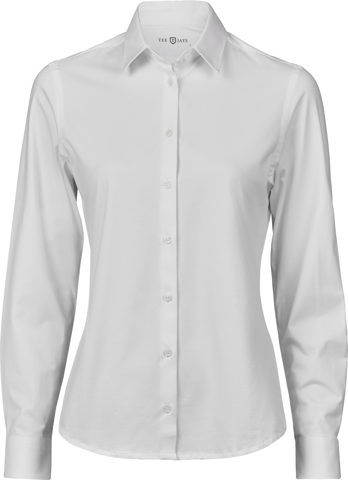Tee Jays Ladies Active Stretch Shirt in White, front view