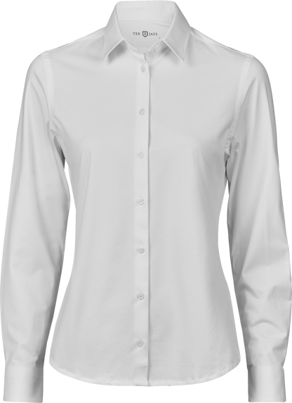 Tee Jays Ladies Active Stretch Shirt in White, front view