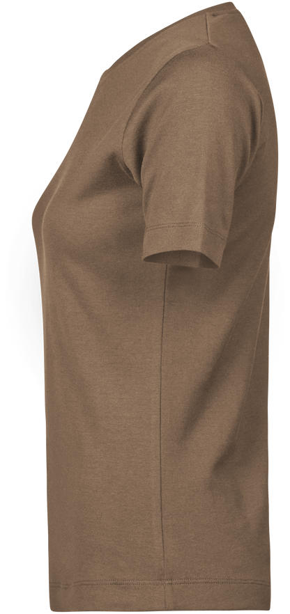 Tee Jays Ladies Interlock T-Shirt in Wood, left side view