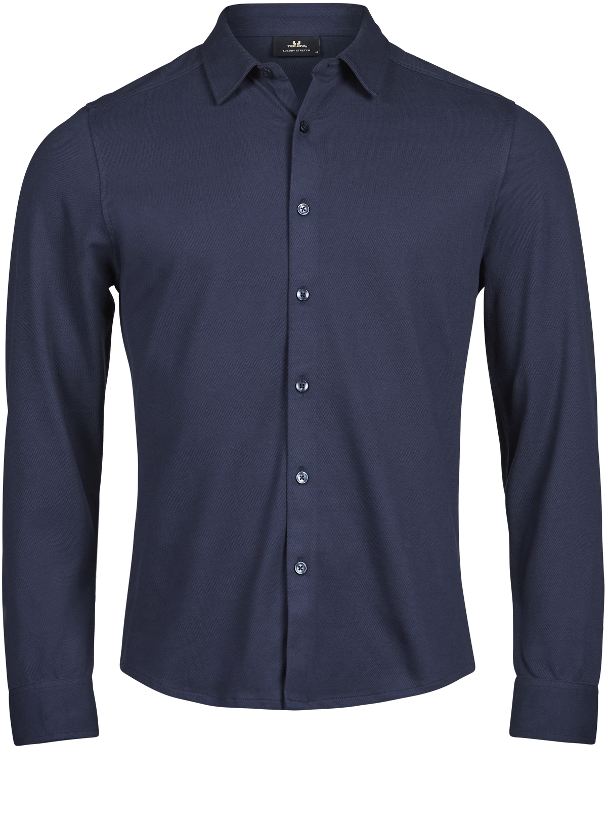 Tee Jays Men’s Luxury Stretch Shirt in Navy, front view