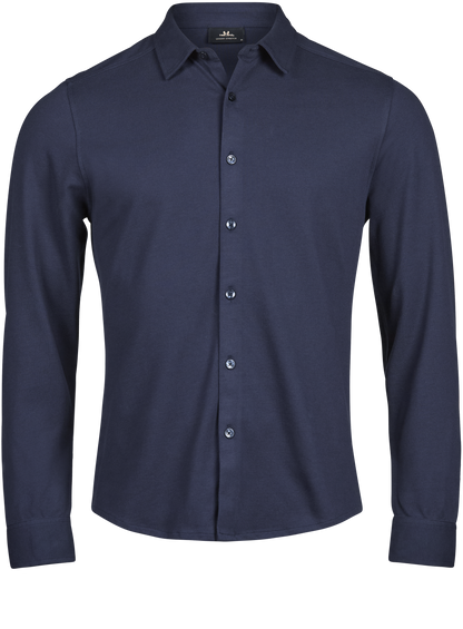Tee Jays Men’s Luxury Stretch Shirt in Navy, front view