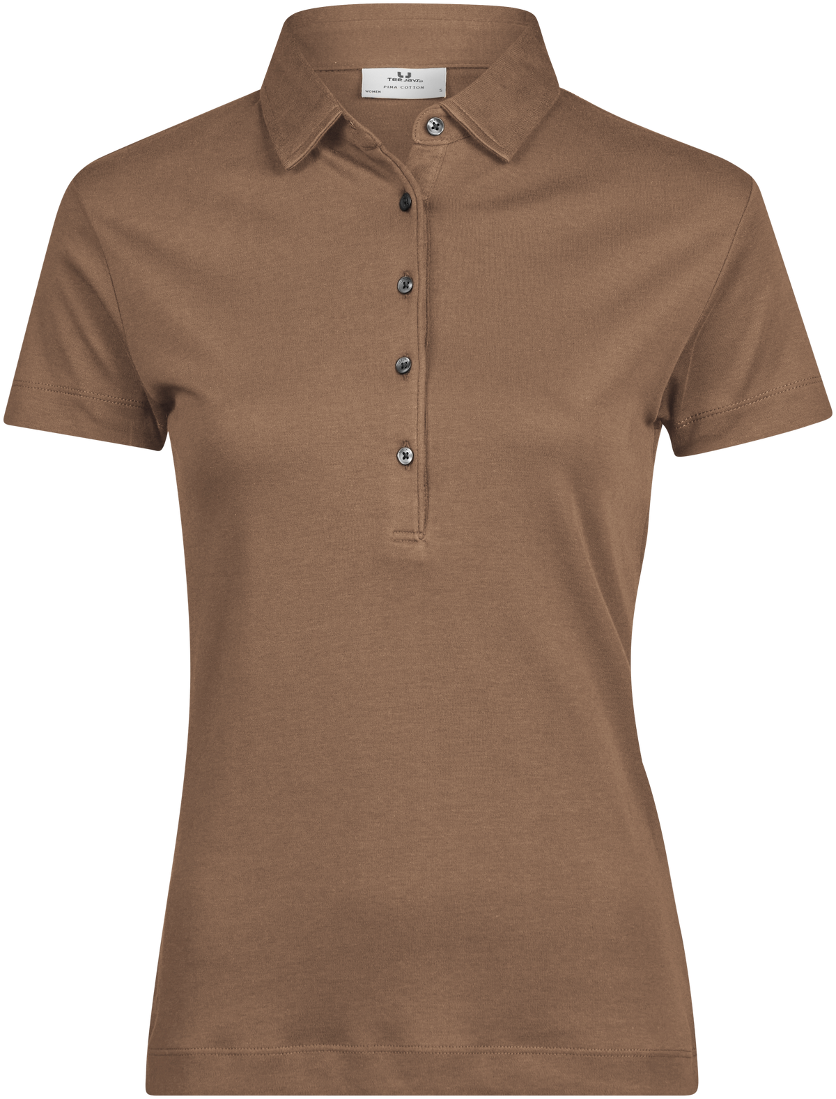 Tee Jays Ladies Pima Cotton Polo Shirt in Wood, front view