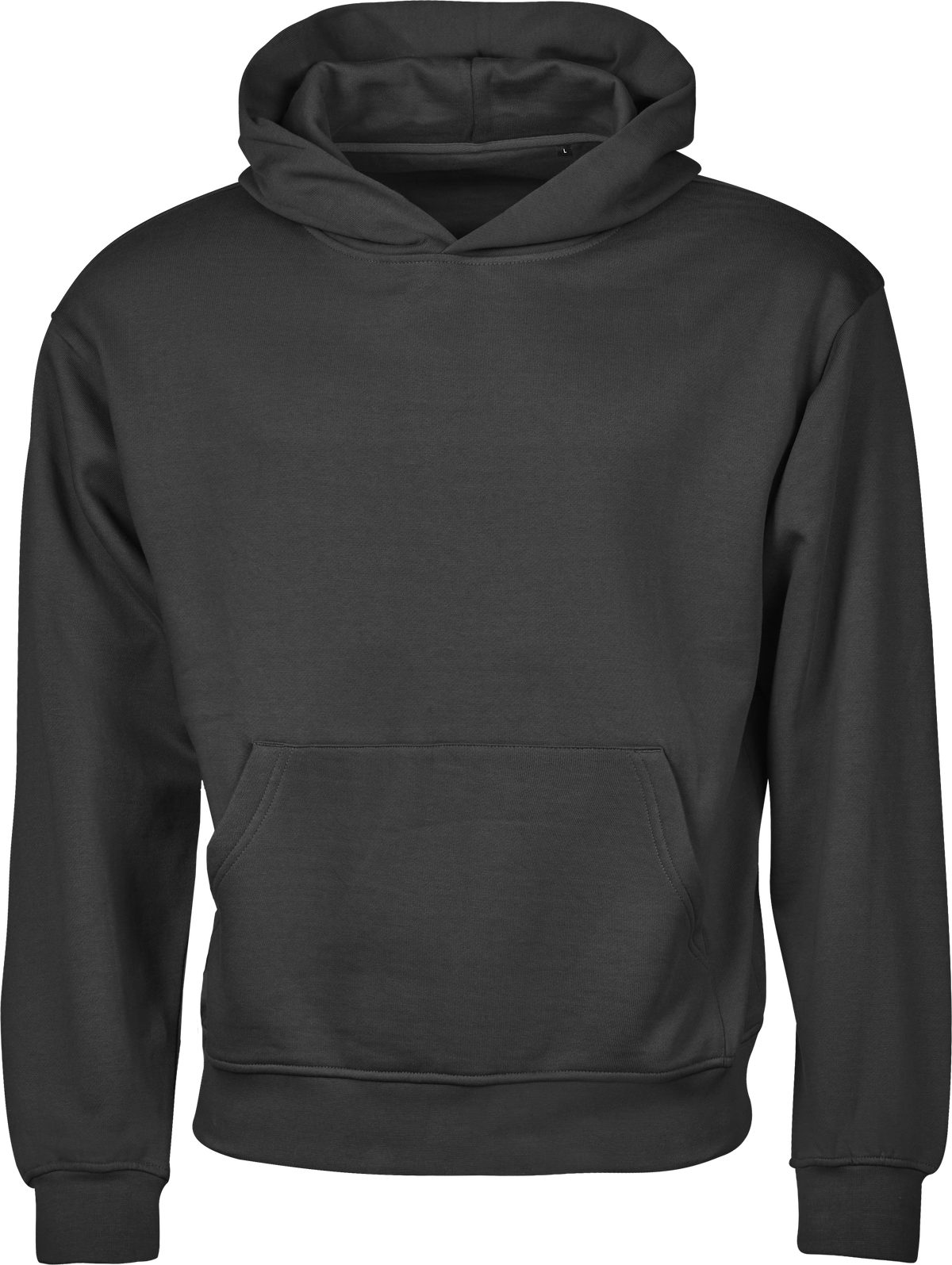 Tee Jays Unlabelled Heavy Loose Fit Hoodie in Black, front view
