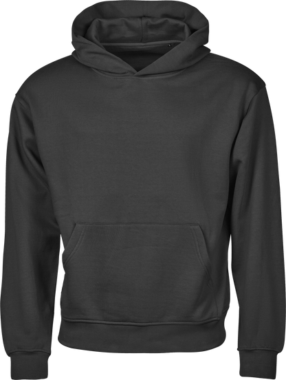 Tee Jays Unlabelled Heavy Loose Fit Hoodie in Black, front view