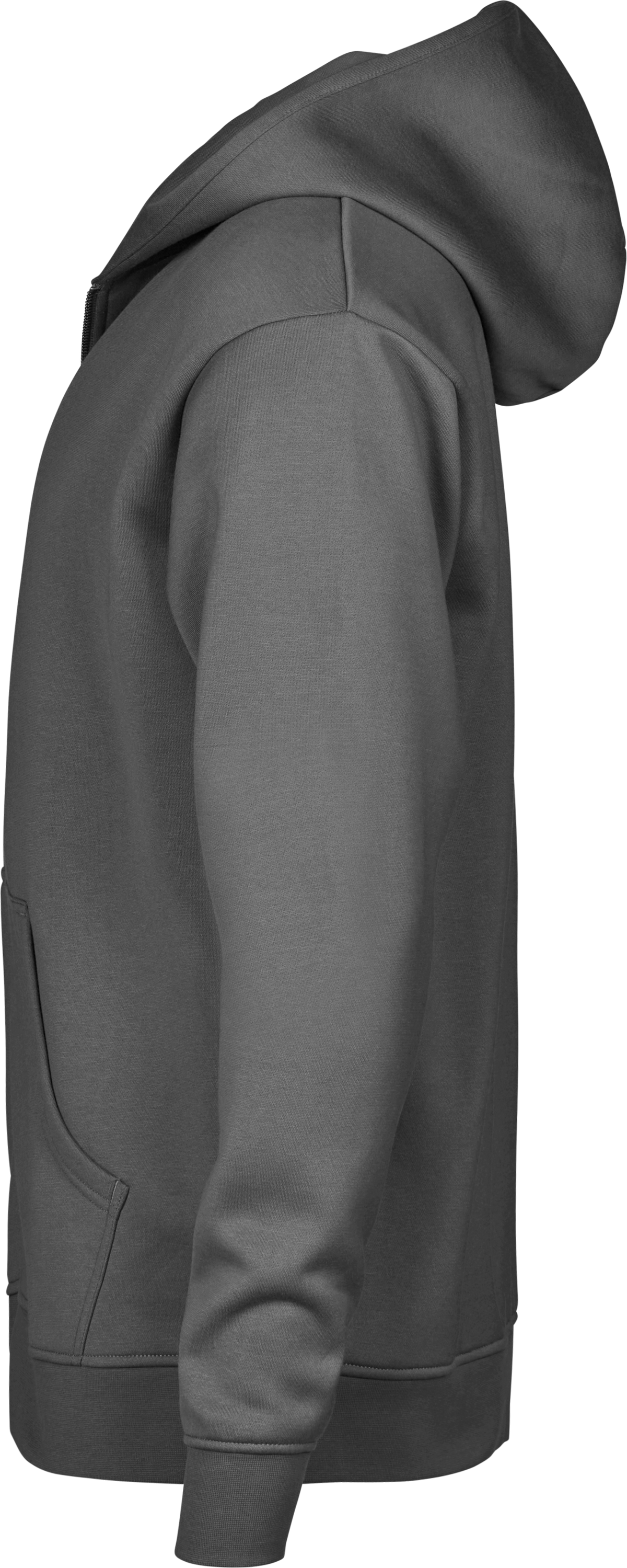 Tee Jays Unlabelled Hooded Full Zip Sweatshirt Hoodie in Powder Grey, left side view