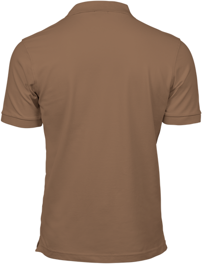 Tee Jays Men’s Luxury Stretch Polo Shirt in Wood, back view