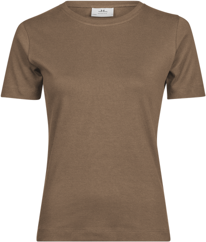 Tee Jays Ladies Interlock T-Shirt in Wood, front view