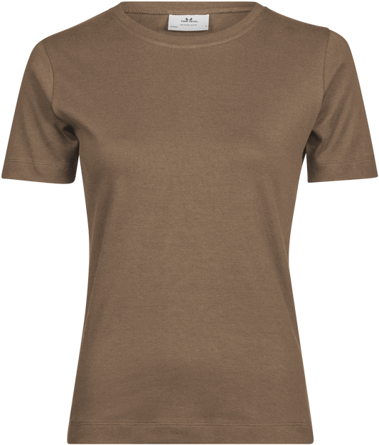 Tee Jays Ladies Interlock T-Shirt in Wood, front view