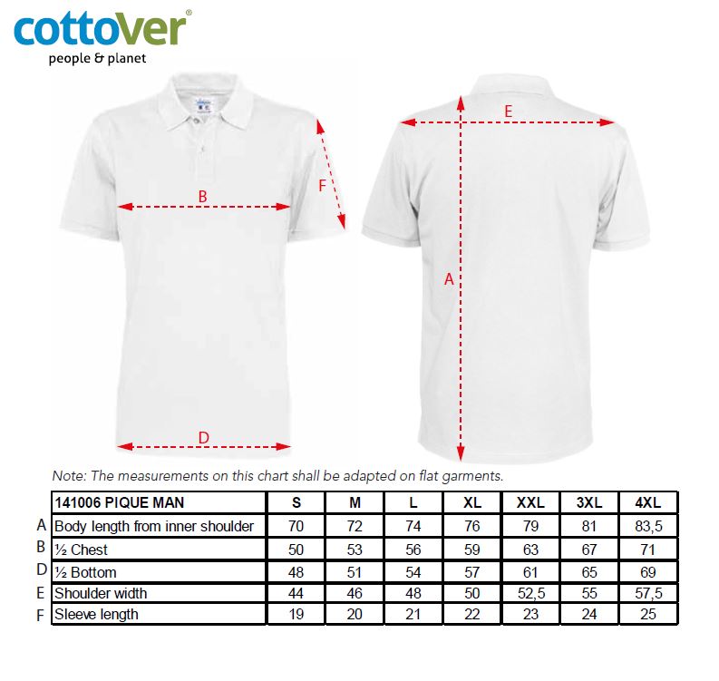 Cottover Organic Cotton Mens Polo Shirt | Short Sleeve | GOTS | Fairtrade | 14 Colours | S-4XL