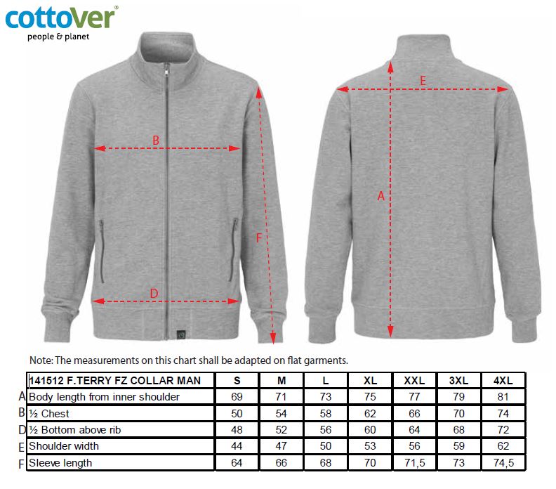 Cottover Mens Heavyweight Zip-Up Sweatshirt | GOTS | French Terry Organic Cotton | S-4XL