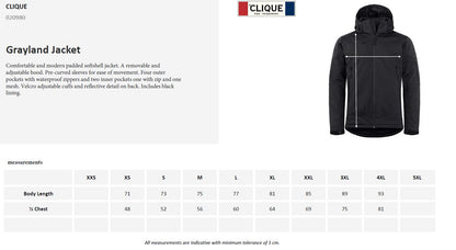 Clique Grayland Mens Padded Softshell Jacket | Very Waterproof | Hood | 3 Colours | XS-4XL - Winter Jacket - Logo Free Clothing