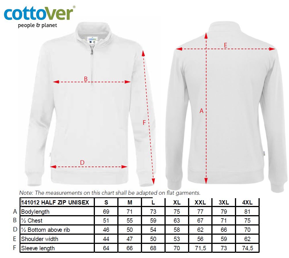 Cottover Half Zip Unisex Sweatshirt | GOTS | Organic Cotton | Fairtrade | 14 Colours | S-4XL - Sweatshirt - Logo Free Clothing