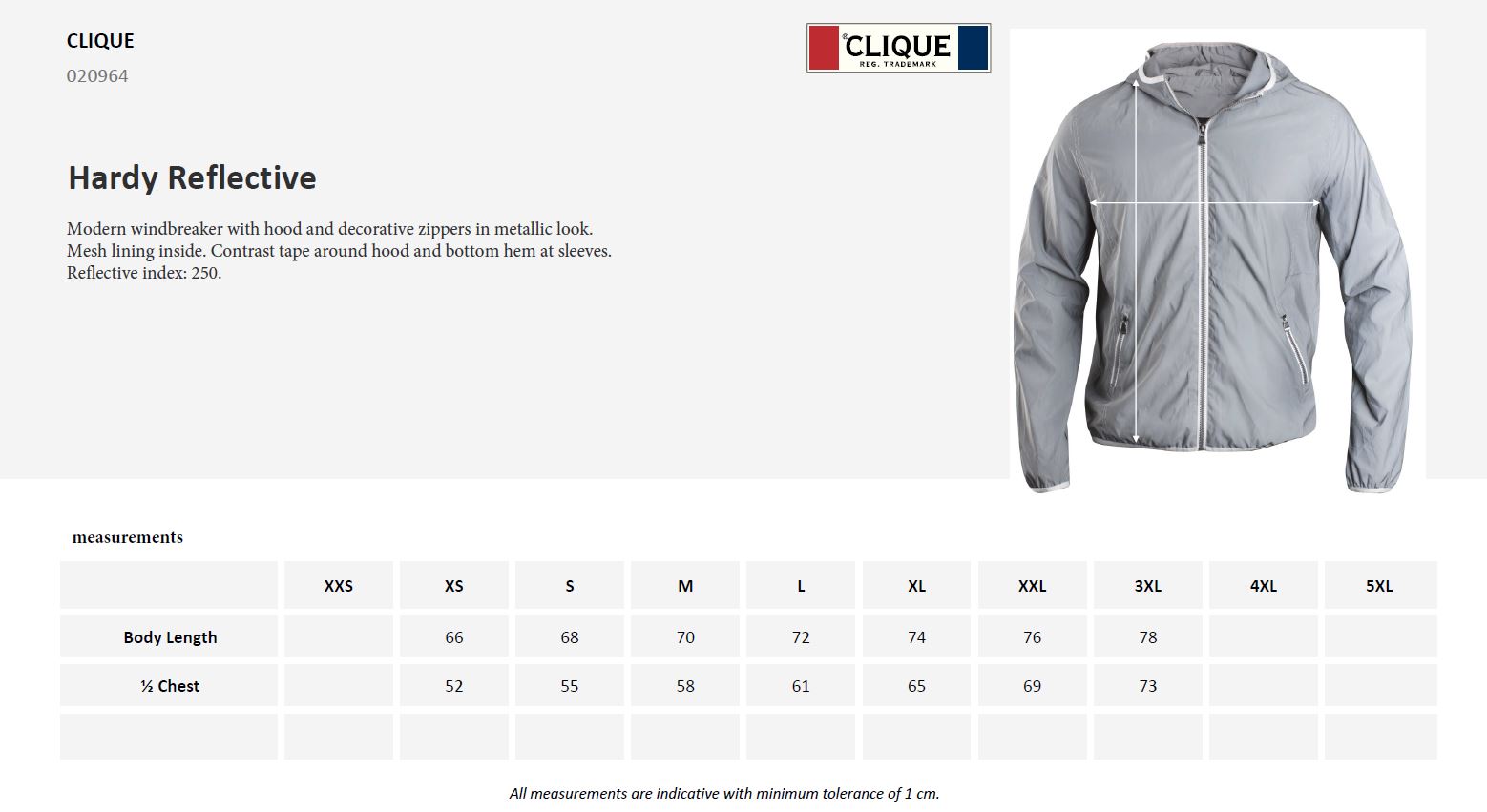 Clique Hardy Windbreaker Jacket | Reflective | Unisex | Hood | Mesh Lining | XS-3XL - Summer Jacket - Logo Free Clothing