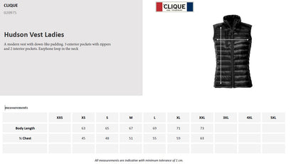 Clique Hudson Ladies Light Padded Gilet | Puffer Body Warmer | 5 Colours | XS-2XL